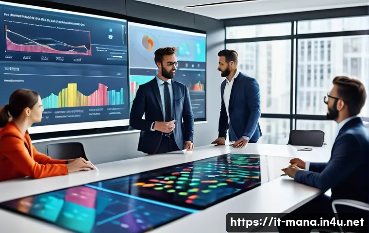 경영지도사와 AI 기반 컨설팅 - A modern Italian corporate office environment showing a diverse team of business consultants and AI ...