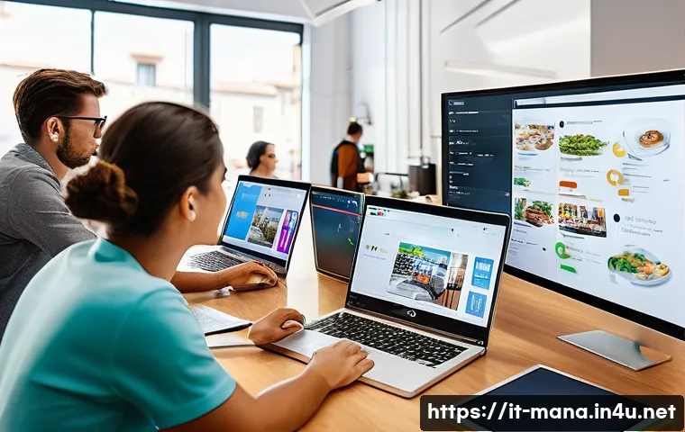 경영지도사와 중소기업 경영 전략 성공 사례 - A modern small business office scene in Italy, showcasing a diverse team of professionals analyzing ...