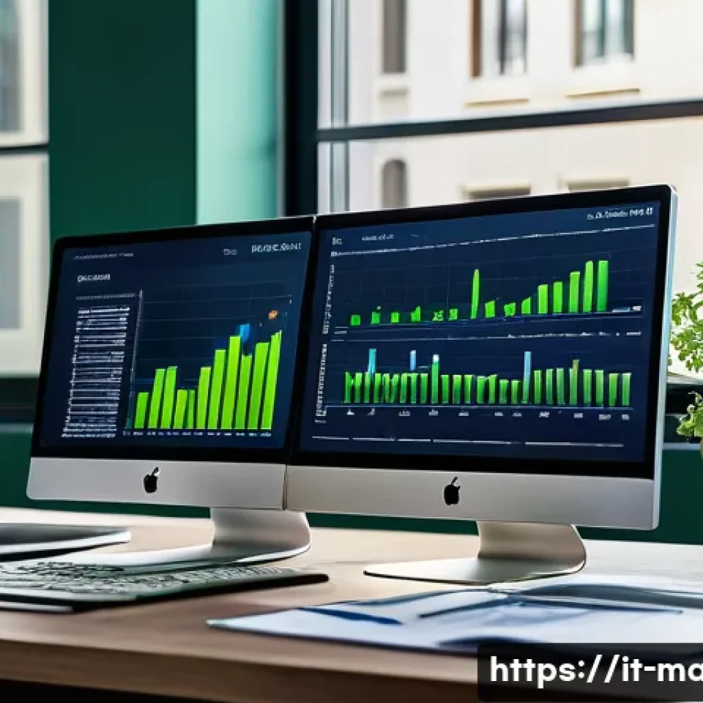 경영지도사와 투자 계획 분석 - A detailed, professional financial analyst&rsquo;s workspace showing multiple computer screens with comple...