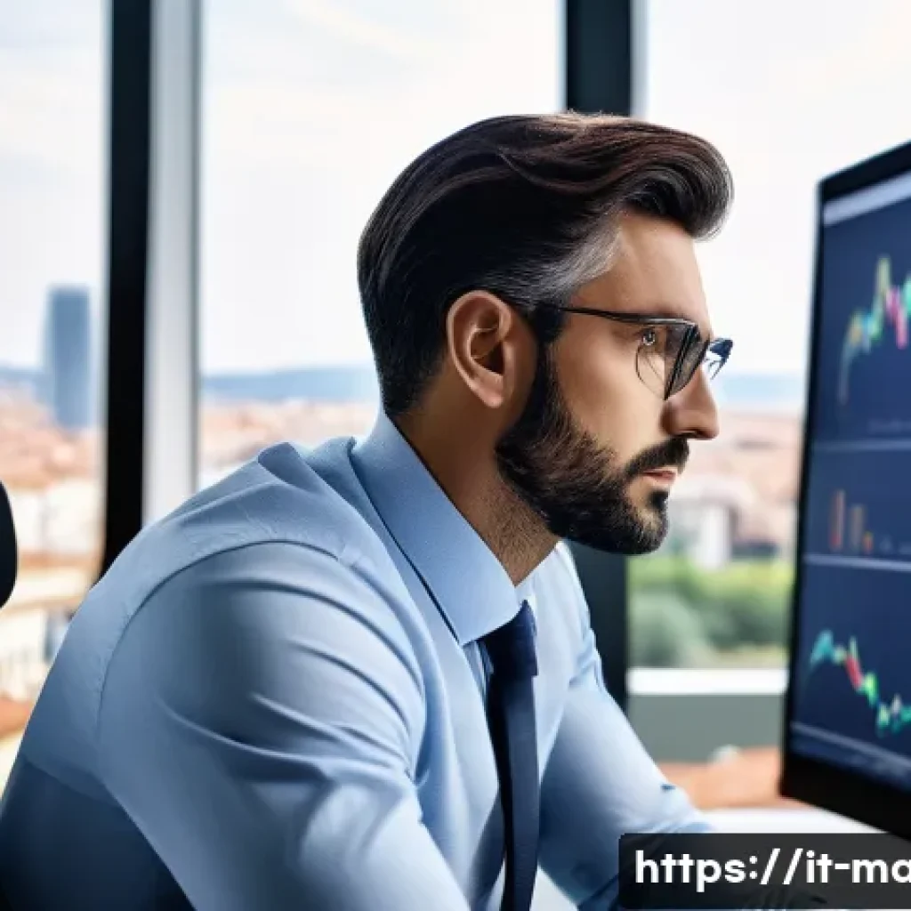 경영지도사의 직업 만족도 - A professional business consultant working in a modern Italian office, surrounded by diverse project...