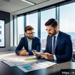Home 20 경영지도사 실무 사례 공유 - A modern Italian small manufacturing company’s conference room scene where a diverse team of consult...